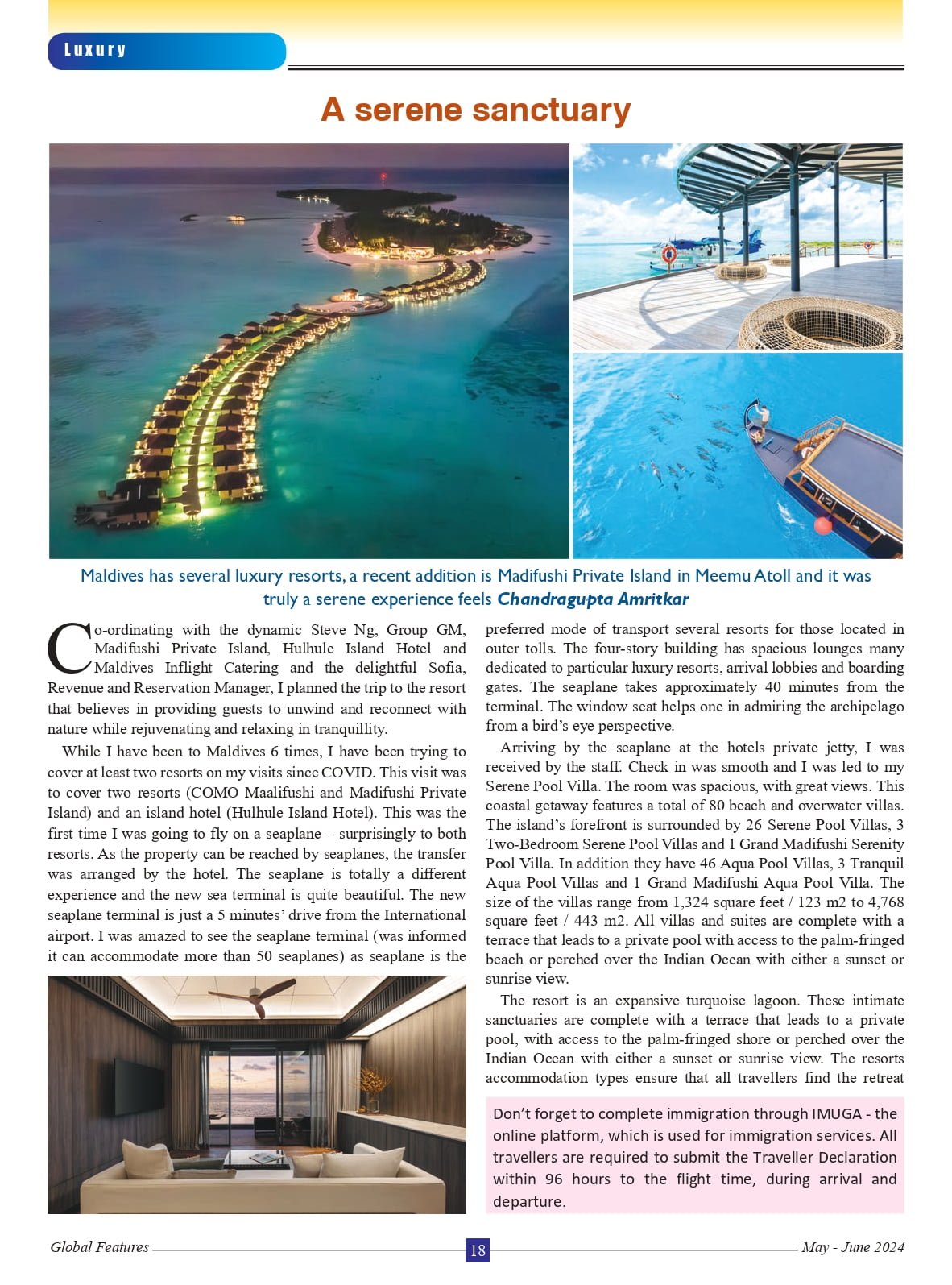 Global Features May-June 2024: Madifushi Private Island in Meemu Atoll