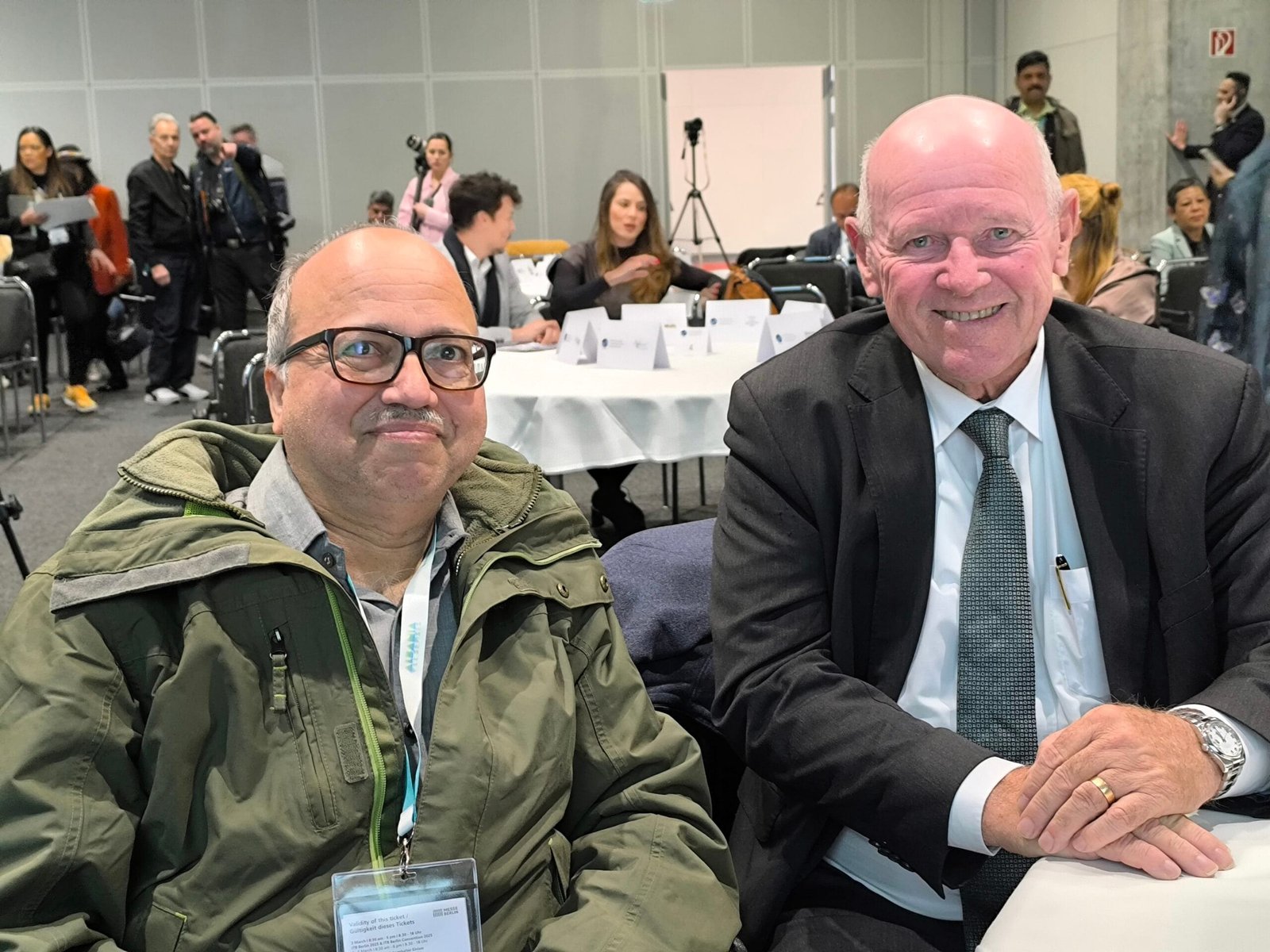 (L-R) Chandragupta Amritkar, Editor. 1 Alain St.Ange - Presidential Candidate for the Republic of Seychelles.