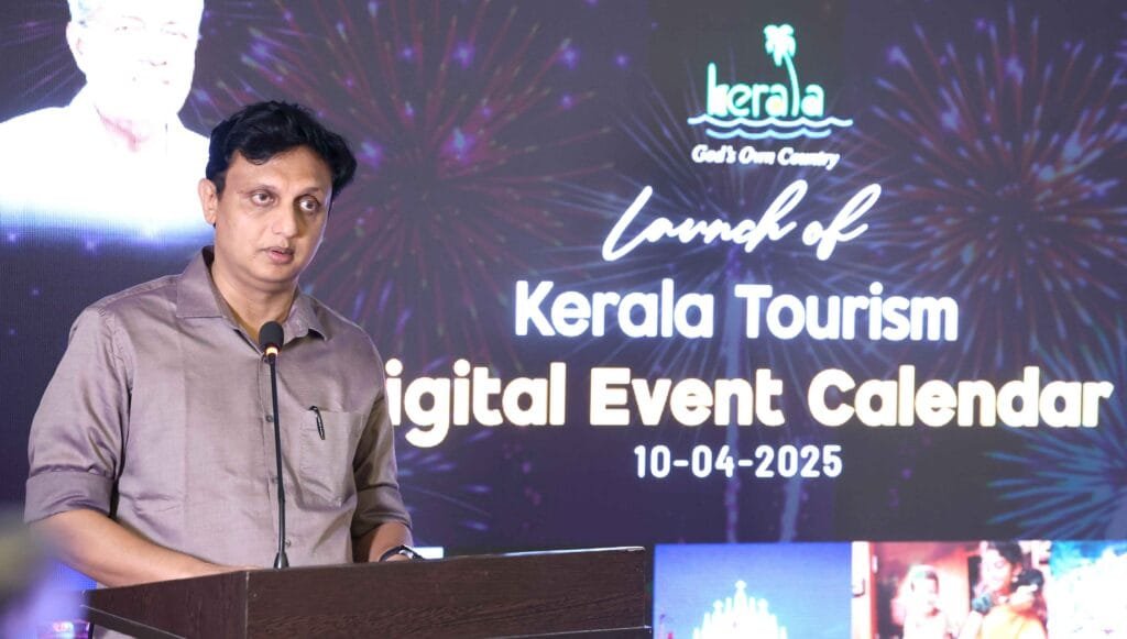 Minister for Public Works and Tourism Shri P A Mohamed Riyas speaking at the launch of the Digital Event Calendar of the Department of Tourism in Thiruvananthapuram on Thursday.
