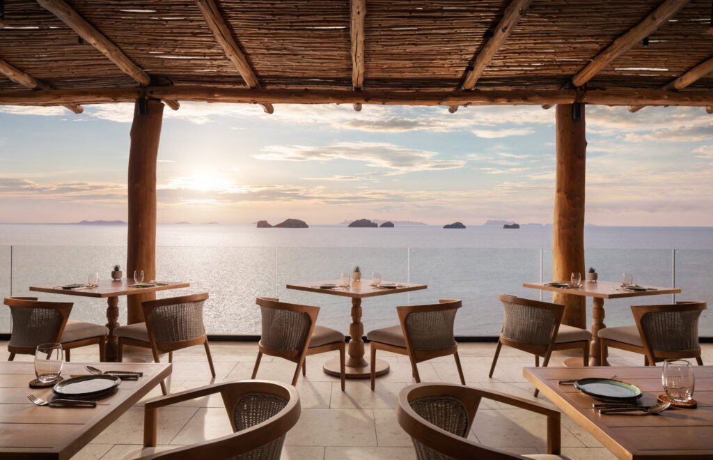 Scenic restaurant view overlooking ocean. Conrad Koh Samui Unveils AOW THAI, A Thoughtful Culinary Experience Rooted in Sustainability