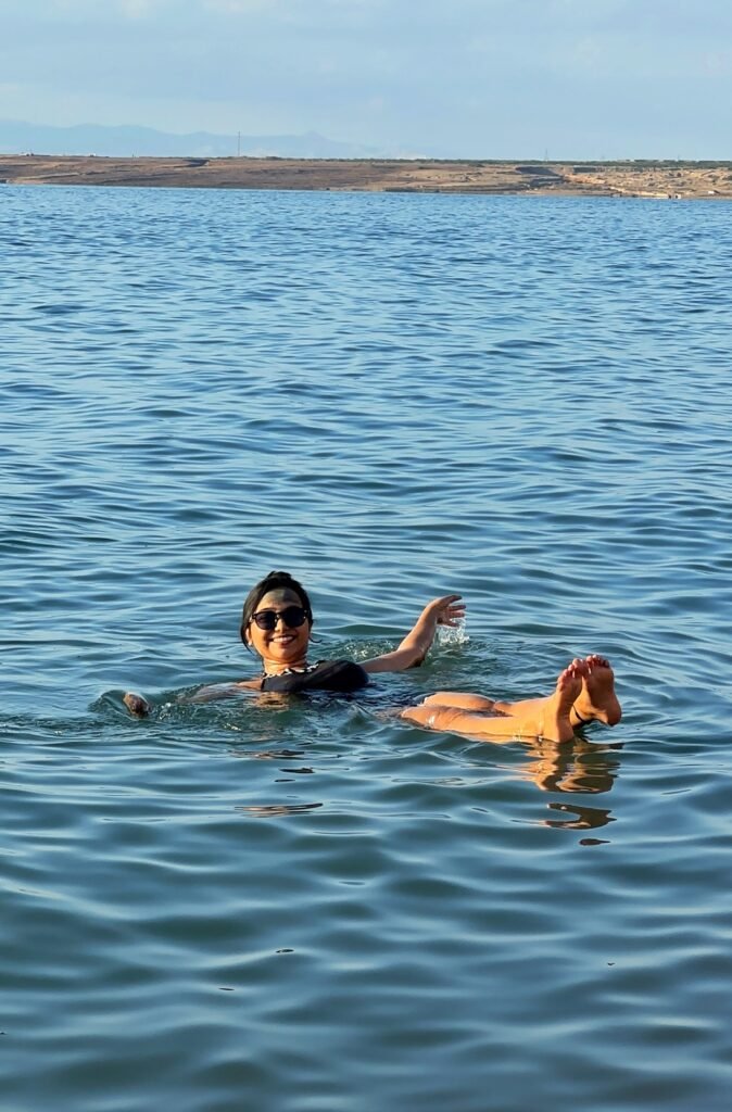 Floating in the Dead Sea. Photo Pooja Amritkar