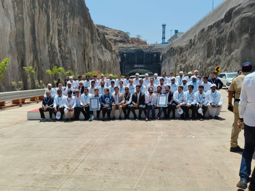 Mr.Chinta Sridhar, Managing Director , NECL along with employess holding Guinness World record